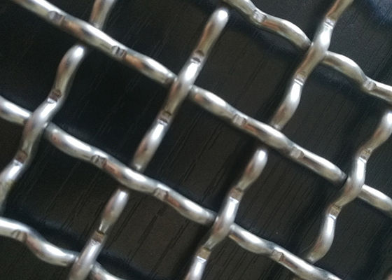 Quarry Screen 8 Gauge Wire Mesh , Crimped Woven Wire Mesh Custom Length