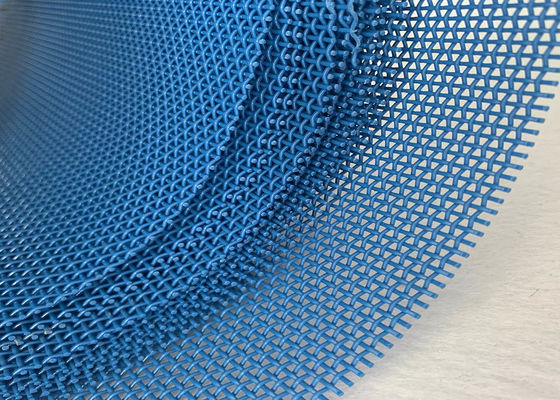 Blue Color Square Hole Polyester Mesh Belt Dryer Woven Mesh Screen Fabric