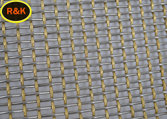 Silver SS Double Crimped Wire Mesh For Sieving Ore Sturdy Structure With 304 Material