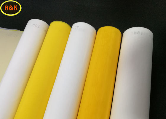 43T 100% Polyester Filter Mesh Roll / Polyester Mesh Screen White Yellow Color