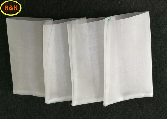 Customized Mesh Tea Bags / Nylon Mesh Filter Bags 100 160 Micron With Green Stitching