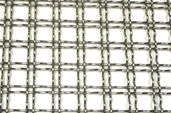 Crimped Sgs Woven Stainless Steel Wire Mesh Large Diameter 5 8 10 20mm Holes